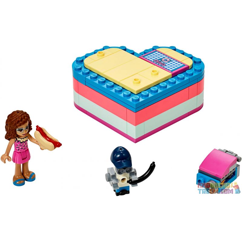 NOT Lego OLIVIA'S SUMMER HEART BOX 41387 LARI 11368 xếp lắp ráp ghép mô hình HỘP TRÁI TIM MÙA HÈ CỦA OLIVIA Friends Các Bạn Gái 93 khối