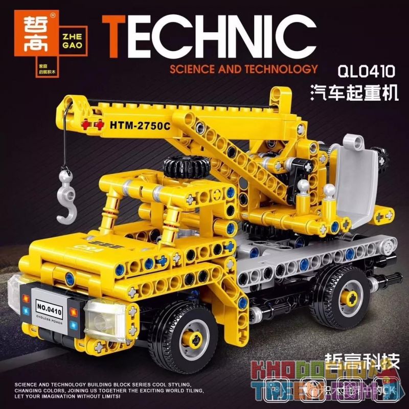 ZHEGAO QL0410 0410 non Lego MÁY TRỤC bộ đồ chơi xếp lắp ráp ghép mô hình Technic Kỹ Thuật Công Nghệ Cao Mô Hình Phương Tiện 327 khối
