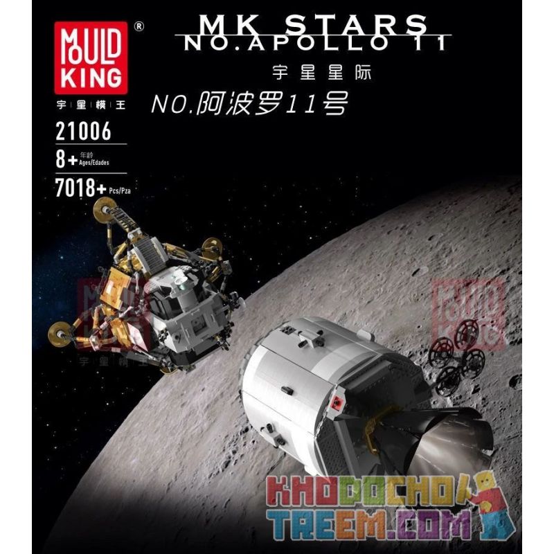 MouldKing 21006 Mould King 21006 REBRICKABLE MOC-26457 26457 MOC26457 non  TÀU VŨ TRỤ APOLLO bộ đồ chơi xếp lắp ráp ghép mô hình Creator APOLLO SPACECRAFT Sáng Tạo 7090 khối
