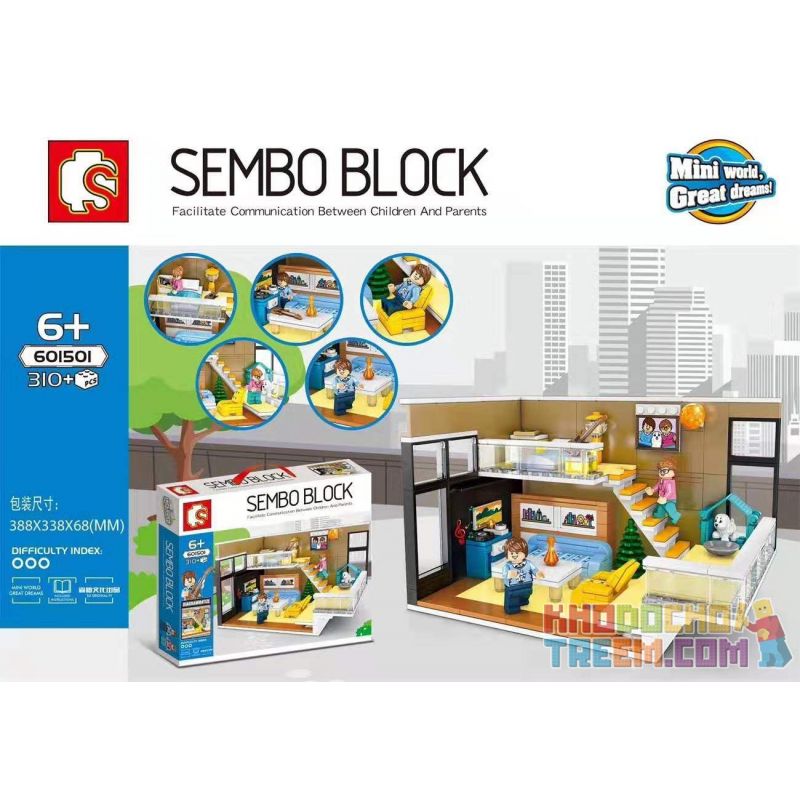 SEMBO 601501 non Lego SONG CÔNG bộ đồ chơi xếp lắp ráp ghép mô hình City Thành Phố 310 khối