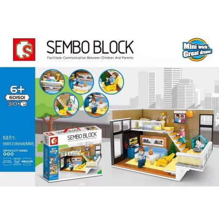 SEMBO 601501 non  SONG CÔNG bộ đồ chơi xếp lắp ráp ghép mô hình City Thành Phố 310 khối