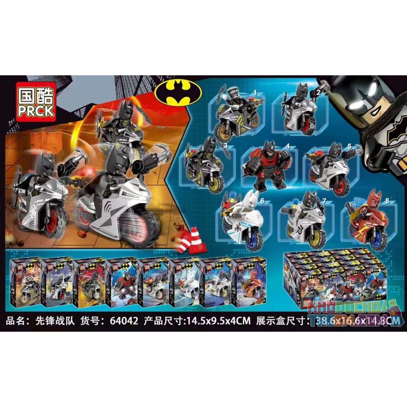 PRCK 64042 non Lego ĐỘI PIONEER BATMAN MOTORCYCLE 8 bộ đồ chơi xếp lắp ráp ghép mô hình Super Heroes Siêu Nhân Anh Hùng
