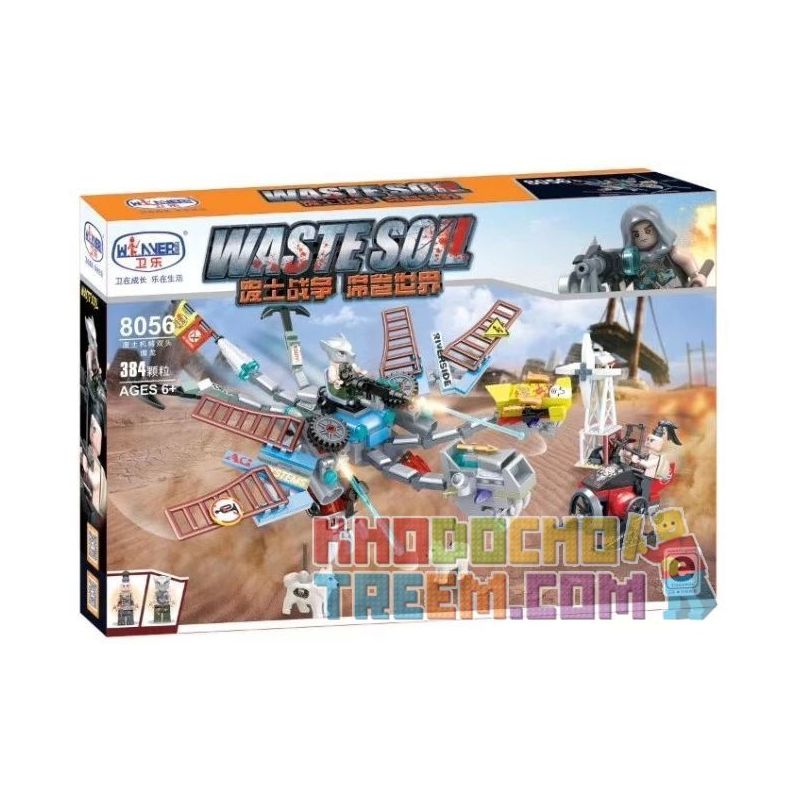 Winner 8056 non  MÁY MÓC WASTELAND RỒNG MA THUẬT HAI ĐẦU bộ đồ chơi xếp lắp ráp ghép mô hình Waste Soil Thế Giới Rác 384 khối