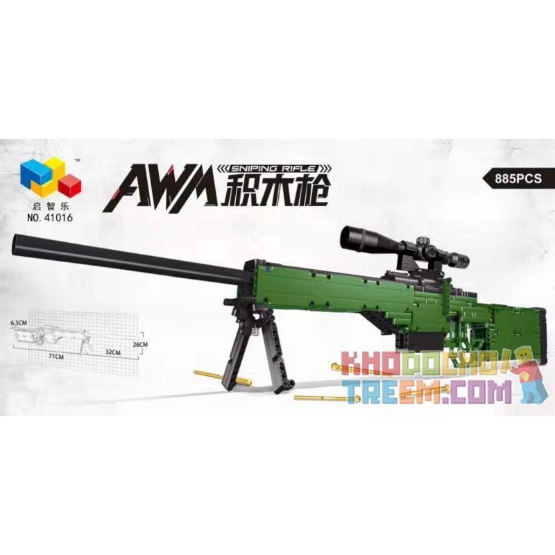 QIZHILE 41016 non  SÚNG BẮN TỈA AWM bộ đồ chơi xếp lắp ráp ghép mô hình  SNIPING RIFLE Kỹ Thuật Công Nghệ Cao Mô Hình Phương Tiện 885 khối