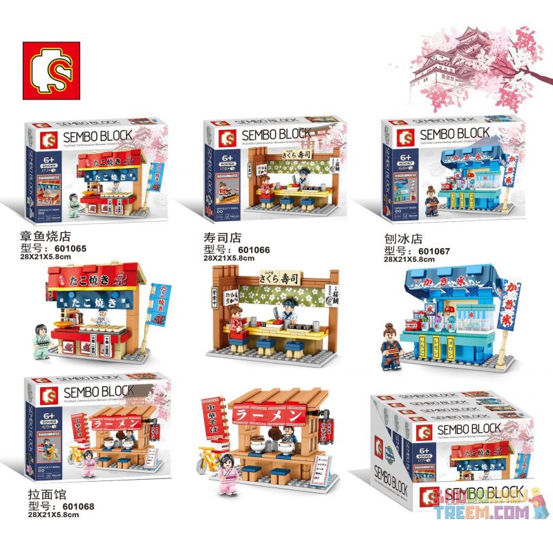 SEMBO 601065 601066 601067 601068 Xếp hình kiểu Lego CITY 4 Types Of Takoyaki Restaurant, Sushi Restaurant, Shaved Ice Restaurant, Ramen Restaurant 4 kiểu nhà hàng takoyaki, nhà hàng sushi, nhà hàng đ SEMBO 601065 601066 601067 601068 Xếp hình kiểu Lego CITY 4 Types Of Takoyaki Restaurant, Sushi Restaurant, Shaved Ice Restaurant, Ramen Restaurant 4 kiểu nhà hàng takoyaki, nhà hàng sushi, nhà hàng đ