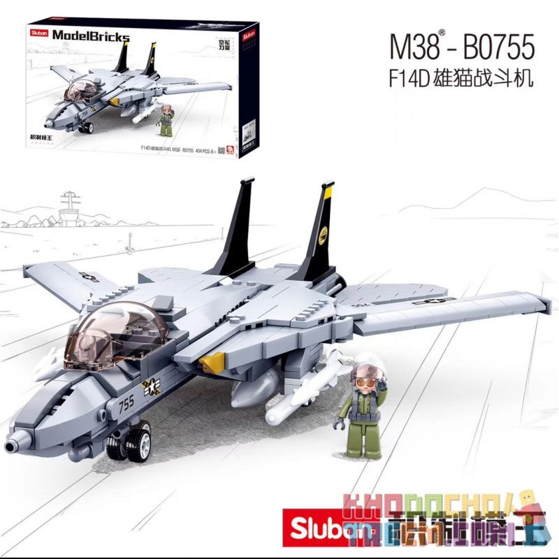SLUBAN M38-B0755 B0755 0755 M38B0755 38-B0755 non Lego MÁY BAY CHIẾN ĐẤU F14D TOMCAT bộ đồ chơi xếp lắp ráp ghép mô hình Racers F-14 FIGHTER Đua Tốc Độ 404 khối