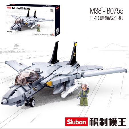 SLUBAN M38-B0755 B0755 0755 M38B0755 38-B0755 non  MÁY BAY CHIẾN ĐẤU F14D TOMCAT bộ đồ chơi xếp lắp ráp ghép mô hình Racers F-14 FIGHTER Đua Tốc Độ 404 khối