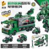 PanlosBrick 659002 Panlos Brick 659002 non  BỘ QUÂN SỰ 6IN1 BIẾN DẠNG MECH bộ đồ chơi xếp lắp ráp ghép mô hình Transformers BLINDING BLOCK STORAGE DEFORMATION CAR Robot Đại Chiến Người Máy Biến Hình 655 khối