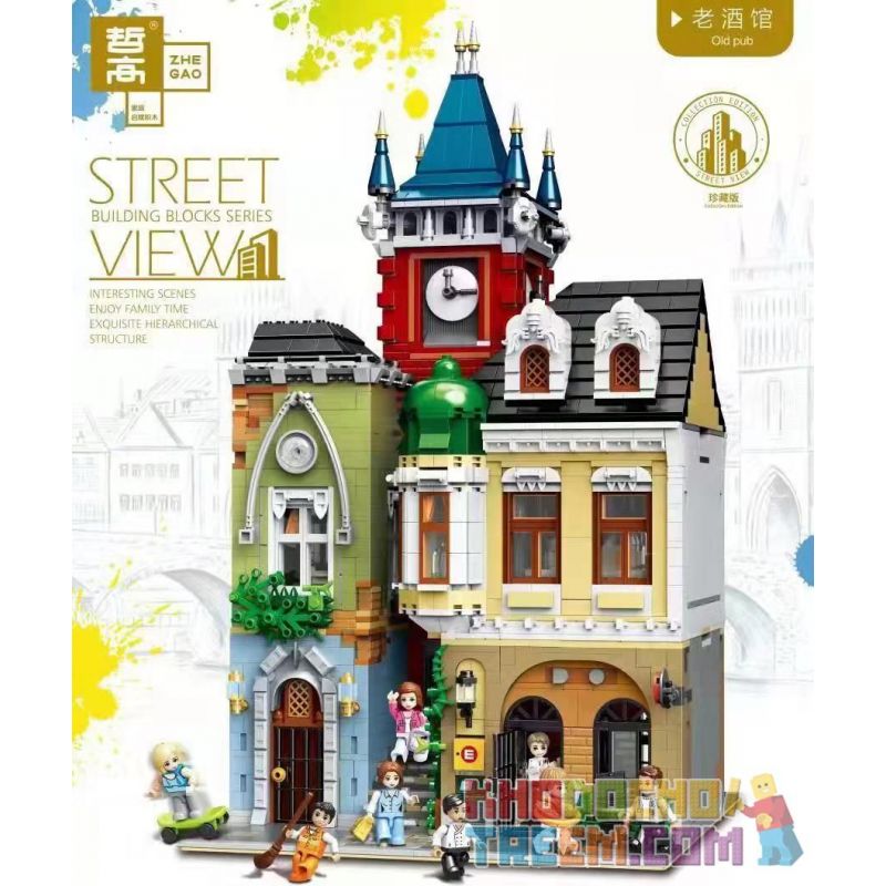 SHENZHEN RAEL ENTERTAINMENT 10006 ZHEGAO QL0924 0924 non  QUÁN RƯỢU CŨ bộ đồ chơi xếp lắp ráp ghép mô hình Creator OLD TOWN PUB Sáng Tạo 4030 khối