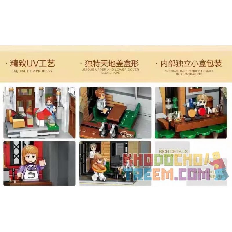 SHENZHEN RAEL ENTERTAINMENT 10006 ZHEGAO QL0924 0924 non  QUÁN RƯỢU CŨ bộ đồ chơi xếp lắp ráp ghép mô hình Creator OLD TOWN PUB Sáng Tạo 4030 khối