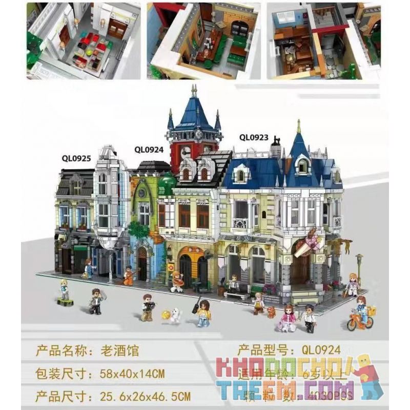 SHENZHEN RAEL ENTERTAINMENT 10006 ZHEGAO QL0924 0924 non  QUÁN RƯỢU CŨ bộ đồ chơi xếp lắp ráp ghép mô hình Creator OLD TOWN PUB Sáng Tạo 4030 khối