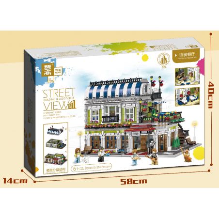 ZHEGAO QL0920 0920 non  NHÀ HÀNG LÃNG MẠN bộ đồ chơi xếp lắp ráp ghép mô hình Creator Sáng Tạo 3577 khối