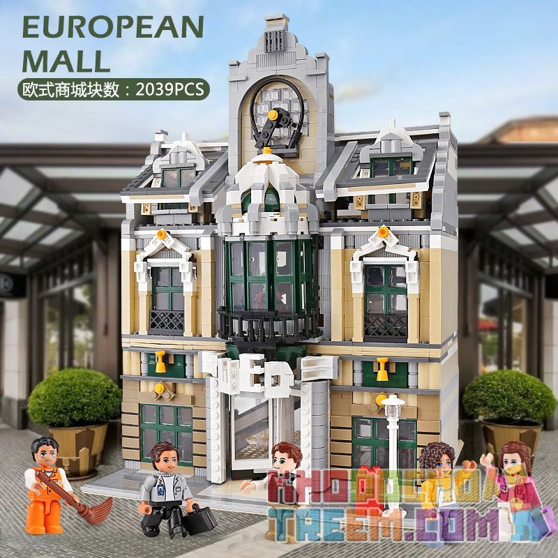 ZHEGAO QL0922 0922 non  TRUNG TÂM THƯƠNG MẠI CHÂU bộ đồ chơi xếp lắp ráp ghép mô hình Creator EUROPEAN MALL Sáng Tạo 2039 khối