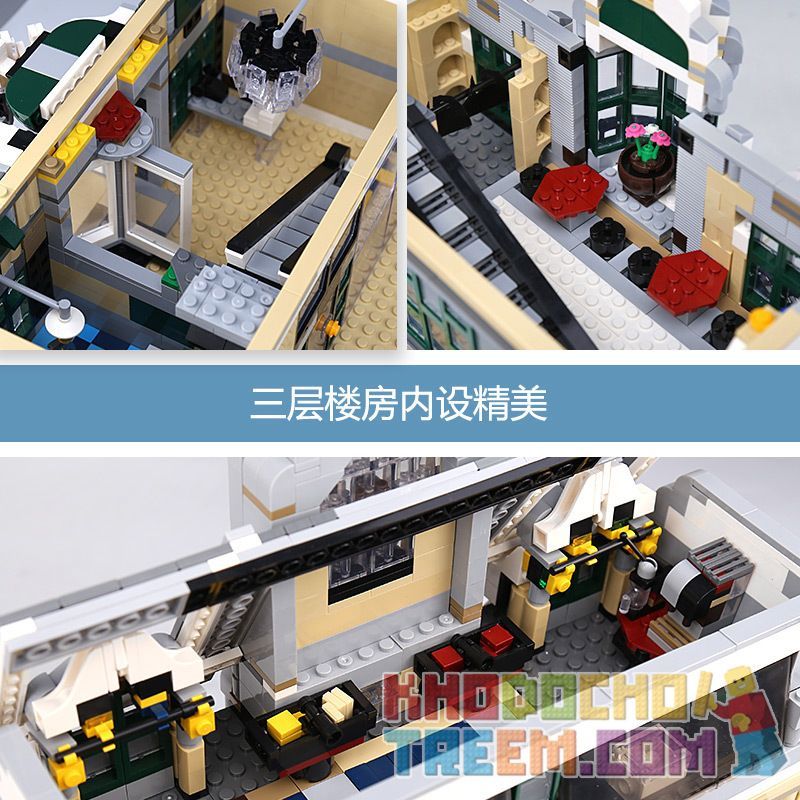 ZHEGAO QL0922 0922 non  TRUNG TÂM THƯƠNG MẠI CHÂU bộ đồ chơi xếp lắp ráp ghép mô hình Creator EUROPEAN MALL Sáng Tạo 2039 khối