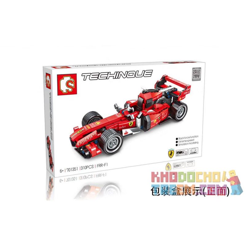 SEMBO 701351 non  PHIÊN BẢN ĐUA PHƯƠNG TRÌNH FERRARI FRR-F1 bộ đồ chơi xếp lắp ráp ghép mô hình Speed Champions Racing Cars Đua Xe Công Thức 310 khối