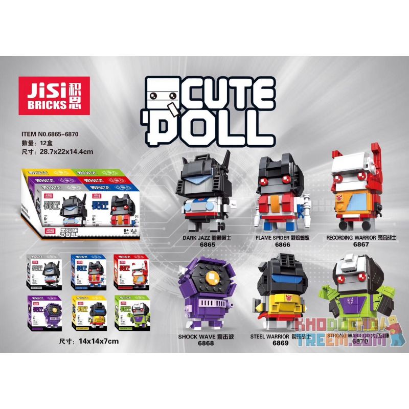 JISI 6870 6865 6866 6867 6868 6869 non Lego CẬU BÉ ĐẦU VUÔNG 6 KIỂU bộ đồ chơi xếp lắp ráp ghép mô hình Brickheadz Nhân Vật Đầu To