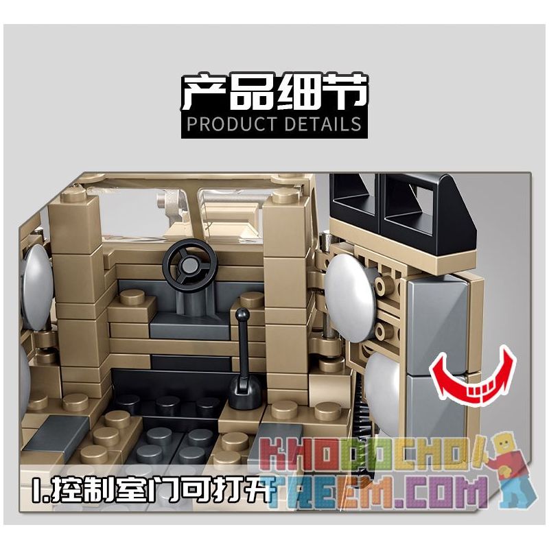 IBLOCK PL-920-171 920-171 PL920-171 SEMBO 101361 non  PHÁO VÀ MÁY KÉO 25 POUNDER CỦA ANH bộ đồ chơi xếp lắp ráp ghép mô hình Empires Of Steel Đế Chế Thép 464 khối