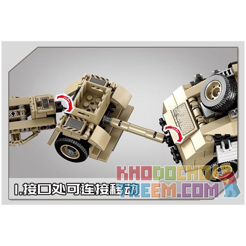 IBLOCK PL-920-171 920-171 PL920-171 SEMBO 101361 non  PHÁO VÀ MÁY KÉO 25 POUNDER CỦA ANH bộ đồ chơi xếp lắp ráp ghép mô hình Empires Of Steel Đế Chế Thép 464 khối