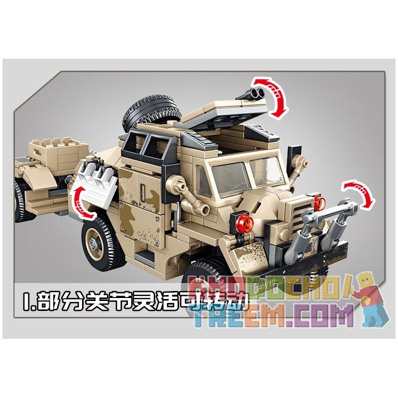 IBLOCK PL-920-171 920-171 PL920-171 SEMBO 101361 non  PHÁO VÀ MÁY KÉO 25 POUNDER CỦA ANH bộ đồ chơi xếp lắp ráp ghép mô hình Empires Of Steel Đế Chế Thép 464 khối