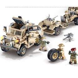 IBLOCK PL-920-171 920-171 PL920-171 SEMBO 101361 non  PHÁO VÀ MÁY KÉO 25 POUNDER CỦA ANH bộ đồ chơi xếp lắp ráp ghép mô hình Empires Of Steel Đế Chế Thép 464 khối