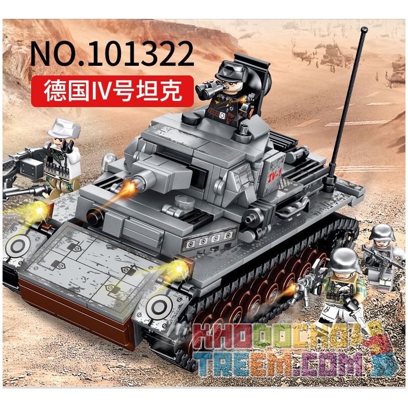 SEMBO 101322 non  XE TĂNG IV CỦA ĐỨC bộ đồ chơi xếp lắp ráp ghép mô hình Empires Of Steel Đế Chế Thép 596 khối