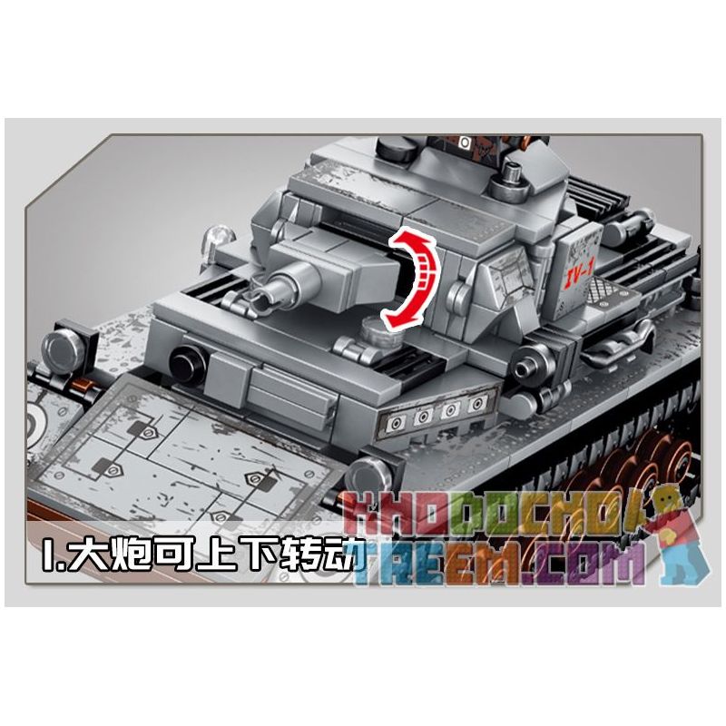 SEMBO 101322 non  XE TĂNG IV CỦA ĐỨC bộ đồ chơi xếp lắp ráp ghép mô hình Empires Of Steel Đế Chế Thép 596 khối