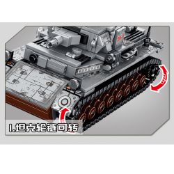SEMBO 101322 non  XE TĂNG IV CỦA ĐỨC bộ đồ chơi xếp lắp ráp ghép mô hình Empires Of Steel Đế Chế Thép 596 khối