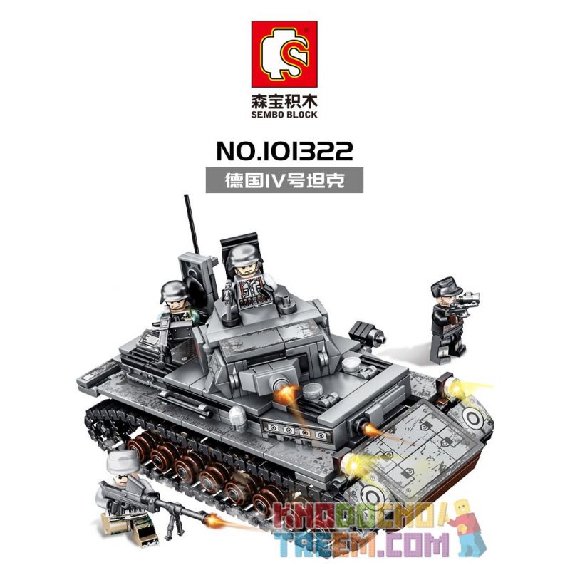 SEMBO 101322 non  XE TĂNG IV CỦA ĐỨC bộ đồ chơi xếp lắp ráp ghép mô hình Empires Of Steel Đế Chế Thép 596 khối
