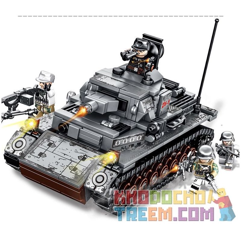 SEMBO 101322 non  XE TĂNG IV CỦA ĐỨC bộ đồ chơi xếp lắp ráp ghép mô hình Empires Of Steel Đế Chế Thép 596 khối