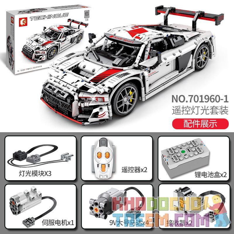 SEMBO 701023 non  AUDI R8 bộ đồ chơi xếp lắp ráp ghép mô hình  AUDI SPORT R8 Kỹ Thuật Công Nghệ Cao Mô Hình Phương Tiện 2768 khối