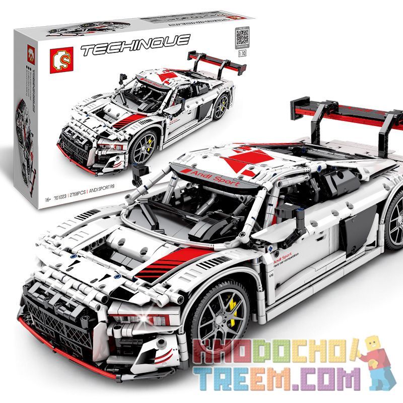 SEMBO 701023 non  AUDI R8 bộ đồ chơi xếp lắp ráp ghép mô hình  AUDI SPORT R8 Kỹ Thuật Công Nghệ Cao Mô Hình Phương Tiện 2768 khối