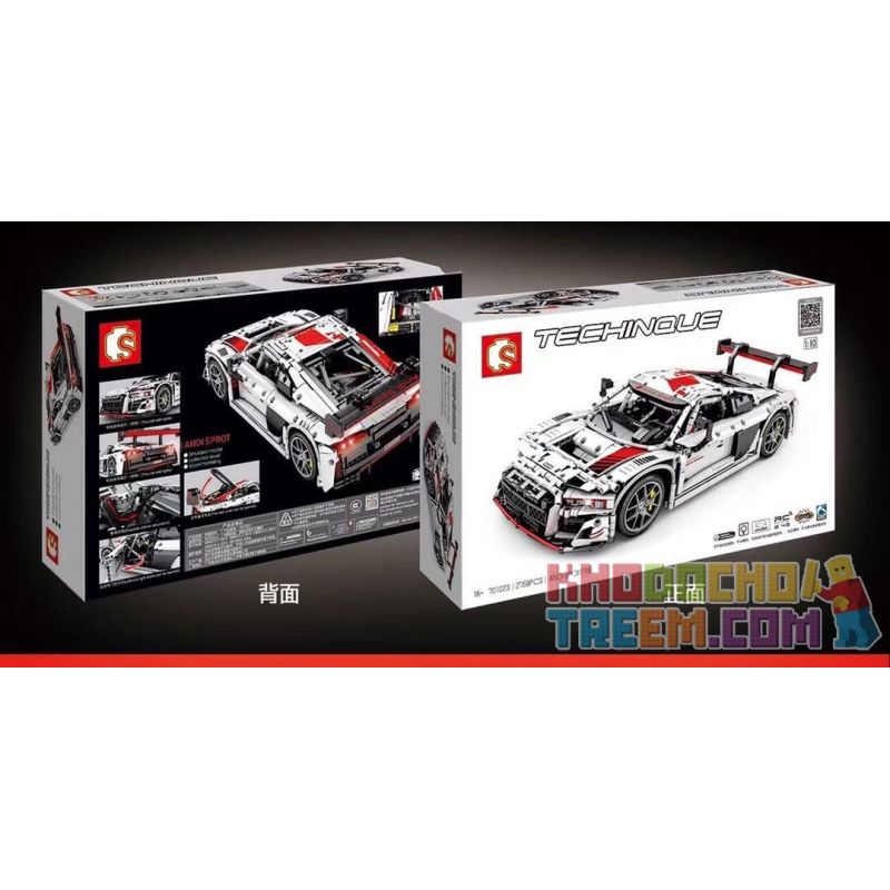 SEMBO 701023 non  AUDI R8 bộ đồ chơi xếp lắp ráp ghép mô hình  AUDI SPORT R8 Kỹ Thuật Công Nghệ Cao Mô Hình Phương Tiện 2768 khối