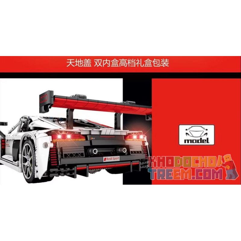 SEMBO 701023 non  AUDI R8 bộ đồ chơi xếp lắp ráp ghép mô hình  AUDI SPORT R8 Kỹ Thuật Công Nghệ Cao Mô Hình Phương Tiện 2768 khối