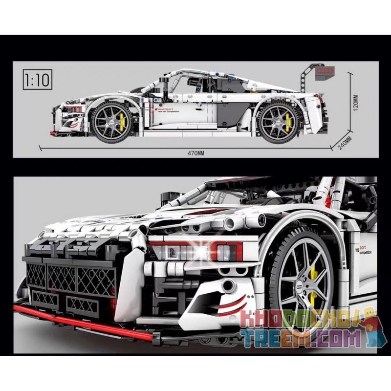 SEMBO 701023 non  AUDI R8 bộ đồ chơi xếp lắp ráp ghép mô hình  AUDI SPORT R8 Kỹ Thuật Công Nghệ Cao Mô Hình Phương Tiện 2768 khối