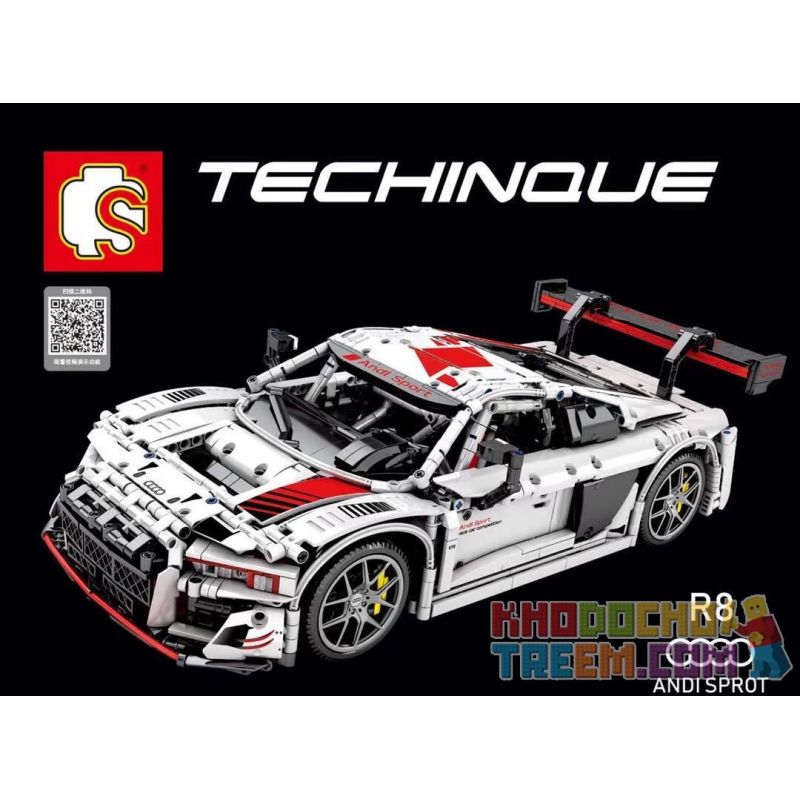 SEMBO 701023 non  AUDI R8 bộ đồ chơi xếp lắp ráp ghép mô hình  AUDI SPORT R8 Kỹ Thuật Công Nghệ Cao Mô Hình Phương Tiện 2768 khối