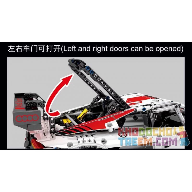 SEMBO 701023 non  AUDI R8 bộ đồ chơi xếp lắp ráp ghép mô hình  AUDI SPORT R8 Kỹ Thuật Công Nghệ Cao Mô Hình Phương Tiện 2768 khối