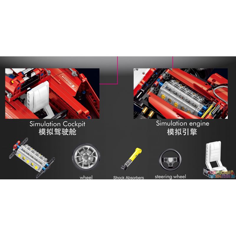 LIN07 0011 non  FERRARI 248 F1 1:11 tỷ lệ 1:11 bộ đồ chơi xếp lắp ráp ghép mô hình  Kỹ Thuật Công Nghệ Cao Mô Hình Phương Tiện 1275 khối