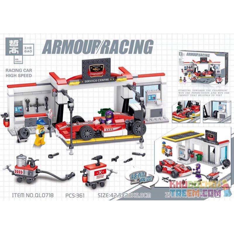 ZHEGAO QL0718 0718 non Lego ZHEGAO ĐUA HỐ bộ đồ chơi xếp lắp ráp ghép mô hình City ARMOUR RACING Thành Phố 361 khối