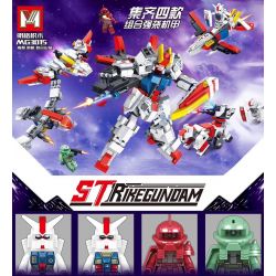MINGER MG3015 3015 non  4 KẾT HỢP GUNDAM DE ANGEL RED ZAKU-RED COMET GREEN ZAKU-MASS PRODUCTION bộ đồ chơi xếp lắp ráp ghép mô hình STRIKE GUNDAM Đại Chiến Gundam 455 khối