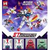 MINGER MG3015 3015 non  4 KẾT HỢP GUNDAM DE ANGEL RED ZAKU-RED COMET GREEN ZAKU-MASS PRODUCTION bộ đồ chơi xếp lắp ráp ghép mô hình STRIKE GUNDAM Đại Chiến Gundam 455 khối