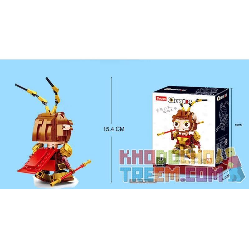 SLUBAN M38-B0761F B0761F 0761F M38B0761F 38-B0761F non Lego PHIÊN BẢN Q NEZHA bộ đồ chơi xếp lắp ráp ghép mô hình Brickheadz QBRICKS Nhân Vật Đầu To 201 khối