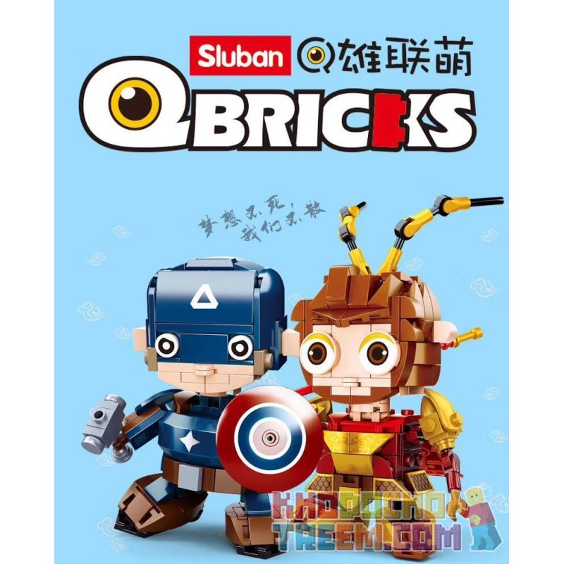 SLUBAN M38-B0761J B0761J 0761J M38B0761J 38-B0761J non  ĐỘI TRƯỞNG MỸ bộ đồ chơi xếp lắp ráp ghép mô hình Marvel Super Heroes QBRICKS Siêu Anh Hùng Marvel 179 khối
