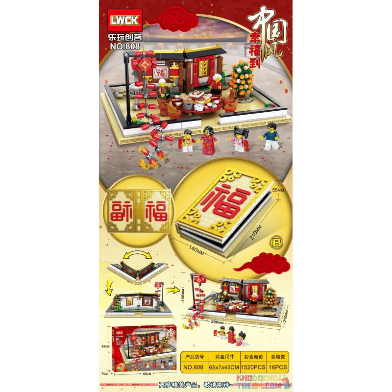 LWCK 808 non  SÁCH LỄ HỘI MÙA XUÂN bộ đồ chơi xếp lắp ráp ghép mô hình Seasonal Mùa Lễ Hội 1520 khối