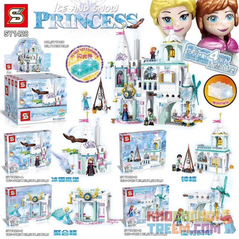 SHENG YUAN SY SY1428 1428 Xếp hình kiểu Lego FROZEN Ice And Snow Castle 4 Models Ice And Snow Eagle Castle, Bell Tower, Party Building, Rotating Windmill Lâu đài băng và tuyết 4 mô hình Lâu đài băng v SHENG YUAN SY SY1428 1428 Xếp hình kiểu Lego FROZEN Ice And Snow Castle 4 Models Ice And Snow Eagle Castle, Bell Tower, Party Building, Rotating Windmill Lâu đài băng và tuyết 4 mô hình Lâu đài băng v