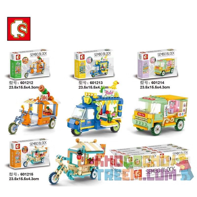 SEMBO 601212 601213 601214 601215 non Lego 4 LOẠI MÁY CẮT bộ đồ chơi xếp lắp ráp ghép mô hình Mini Modular SEMBO BLOCK Đường Phố Thu Nhỏ