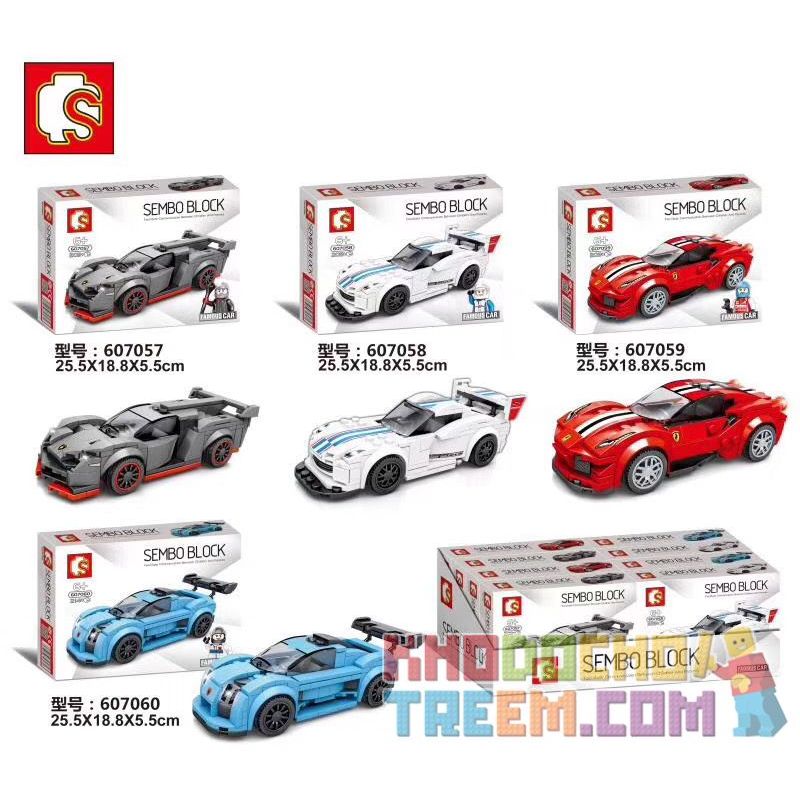 SEMBO 607059 607094 SHENG YUAN SY 5052 non Lego FERRARI 488 PISTA. bộ đồ chơi xếp lắp ráp ghép mô hình Speed Champions Racing Cars FAMOUS CAR FERRARI 488 PISTA Đua Xe Công Thức 203 khối