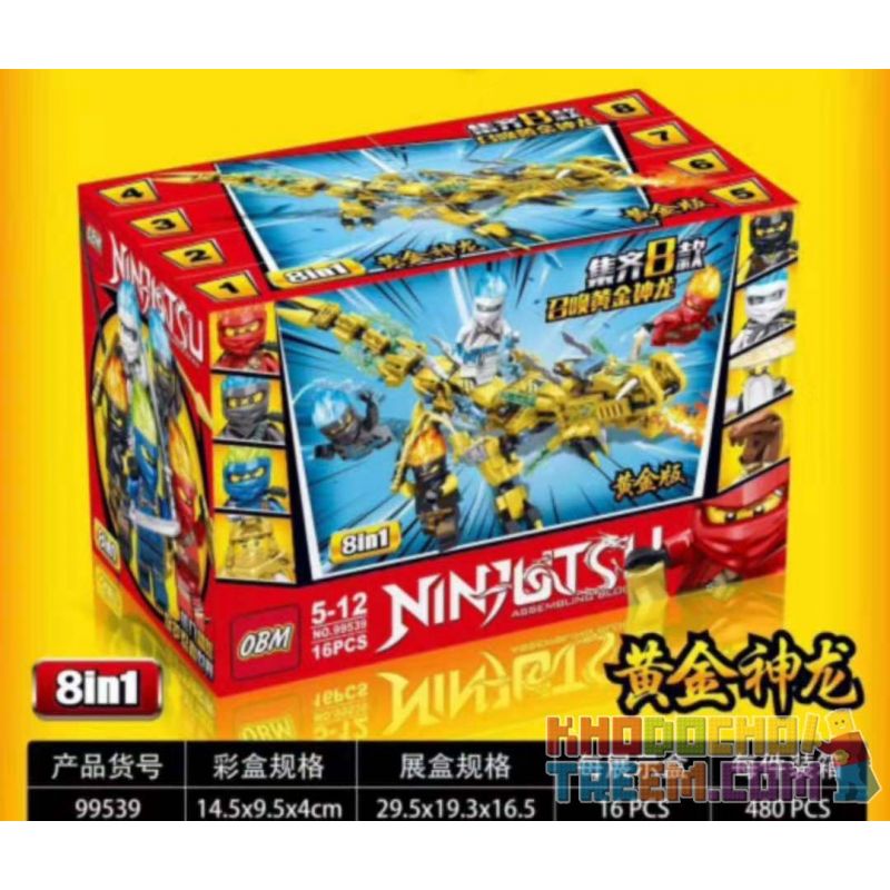 FROG BABY OBM 99539 non Lego GOLDEN DRAGON 8 KẾT HỢP bộ đồ chơi xếp lắp ráp ghép mô hình The Lego Ninjago Movie NINJUTSU Ninja Lốc Xoáy 391 khối