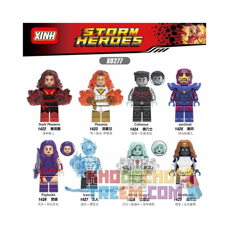 XINH X0277 0277 1422 1423 1424 1425 1426 1427 1428 1429 non Lego 8 NHÂN VẬT NHỎ CỦA X-MEN PHƯỢNG HOÀNG ĐEN CÔ GÁI NGƯỜI ĐÀN ÔNG THÉP LÍNH CANH BƯỚM LINH BĂNG NỮ TRẮNG PHÉP THUẬT bộ đồ chơi xếp lắp ráp ghép mô hình Super Heroes STORM HEROES Siêu Nhân Anh Hùng