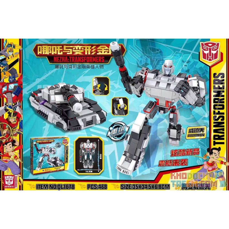 QL1678 1678 non Lego MEGATRON. bộ đồ chơi xếp lắp ráp ghép mô hình Transformers NEZHA-TRANSFORMERS Robot Đại Chiến Người Máy Biến Hình 468 khối