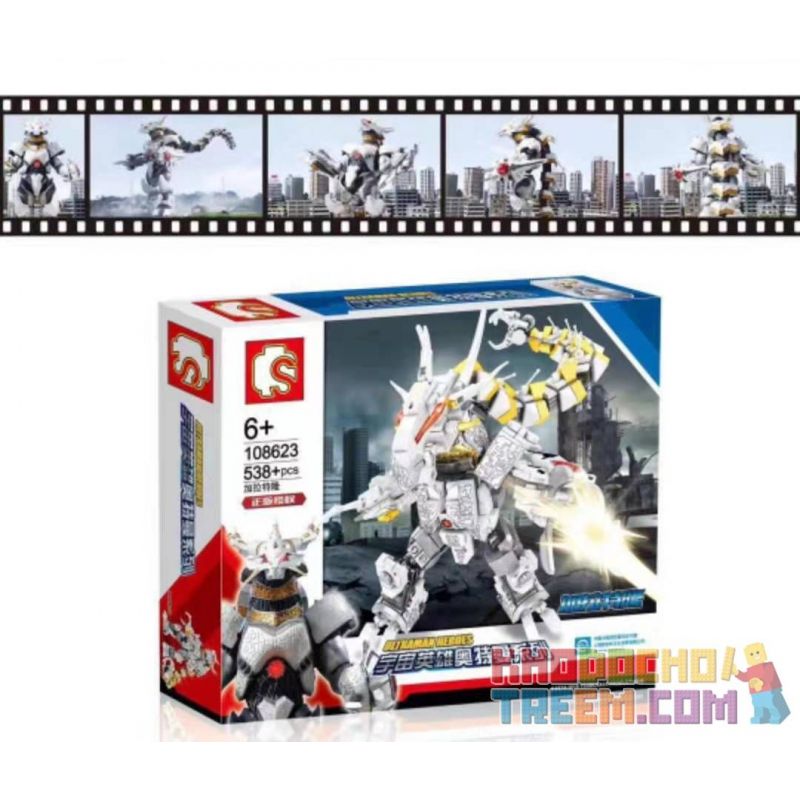 SEMBO 108623 non  GALATRON. bộ đồ chơi xếp lắp ráp ghép mô hình Ultraman ULTRAMAN HEROS Vệ Binh Vũ Trụ Siêu Nhân Điện Quang 538 khối